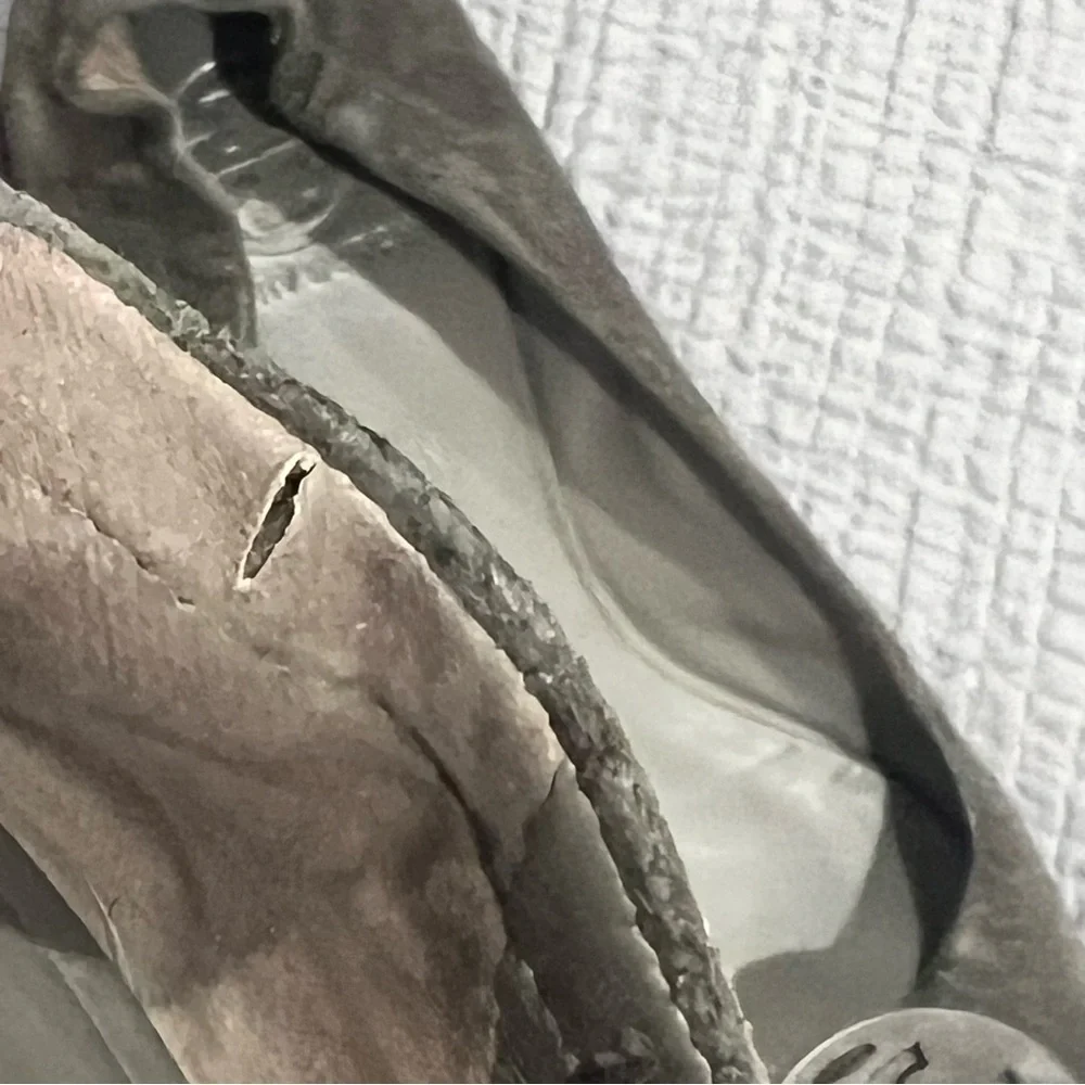 Tory Burch Reva Gray Heron Ballet Flat Suede Sz 8.5 Shoes